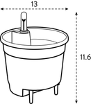 self-watering insert 13cm living noir